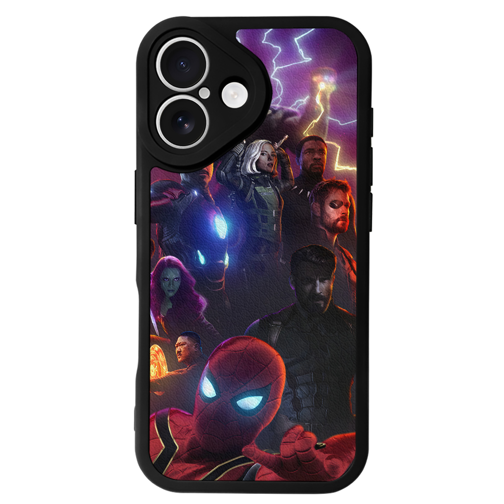 （画像用） アベンジャーズ The Avengers 【iPhone 16シリーズ対応】シリコンスマホケース（レザー調） 材質：シリコン